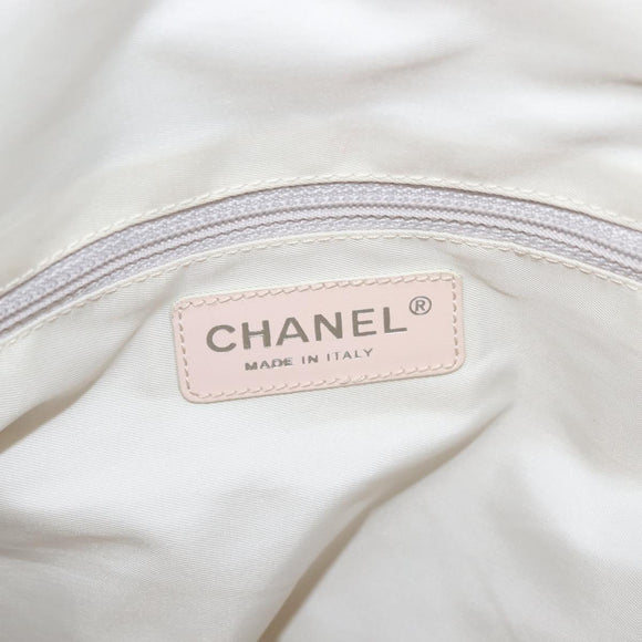 CHANEL New Travel Line Tote Bag Canvas Pink CC Auth BA5609