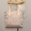 CHANEL New Travel Line Tote Bag Canvas Pink CC Auth BA5609-23