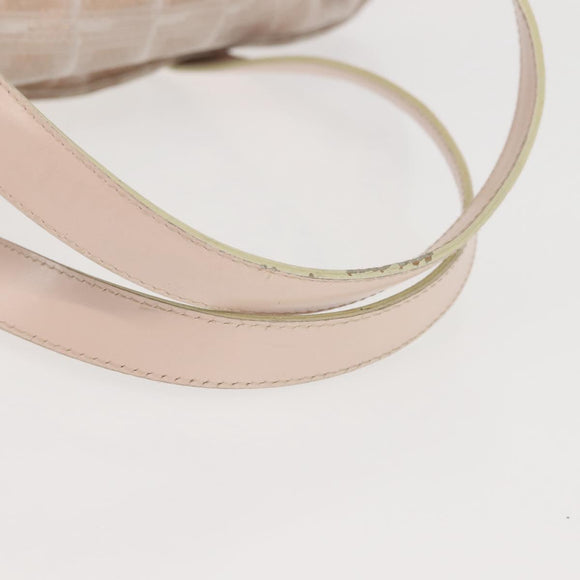 CHANEL New Travel Line Tote Bag Canvas Pink CC Auth BA5609