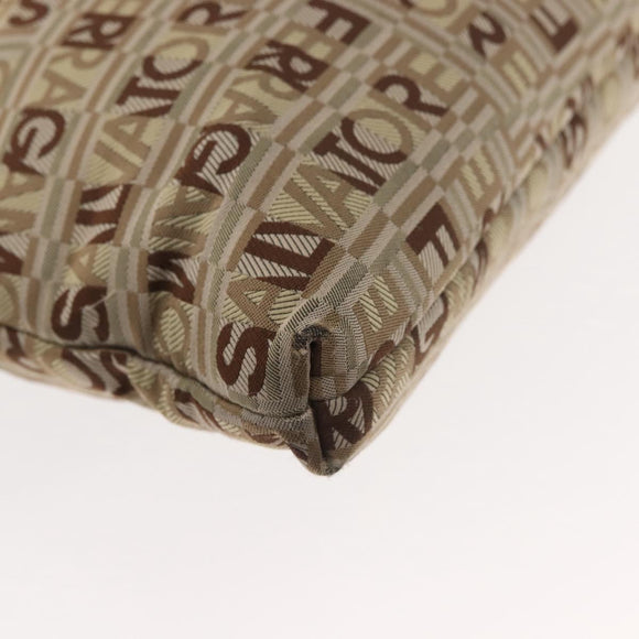 Salvatore Ferragamo Shoulder Bag Canvas Leather Brown Silver Auth BA5611