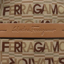 Salvatore Ferragamo Shoulder Bag Canvas Leather Brown Silver Auth BA5611-10