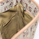 Salvatore Ferragamo Shoulder Bag Canvas Leather Brown Silver Auth BA5611-19