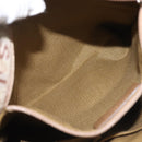 Salvatore Ferragamo Shoulder Bag Canvas Leather Brown Silver Auth BA5611-20