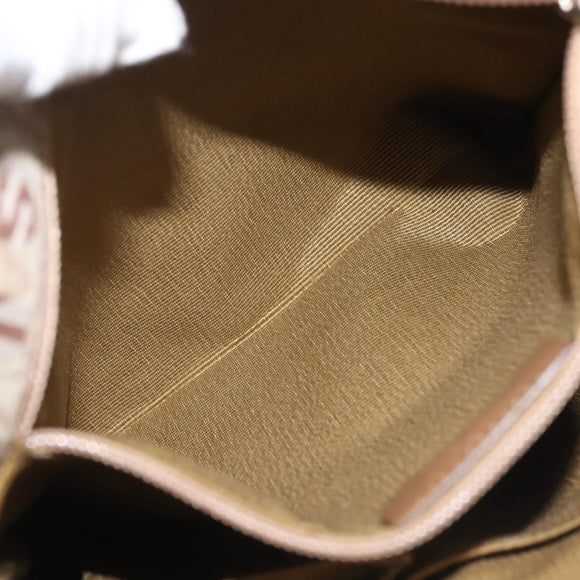 Salvatore Ferragamo Shoulder Bag Canvas Leather Brown Silver Auth BA5611