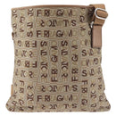 Salvatore Ferragamo Shoulder Bag Canvas Leather Brown Silver Auth BA5611-2