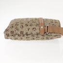 Salvatore Ferragamo Shoulder Bag Canvas Leather Brown Silver Auth BA5611-3