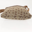 Salvatore Ferragamo Shoulder Bag Canvas Leather Brown Silver Auth BA5611-5