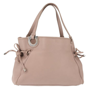 Salvatore Ferragamo Gancini Tote Bag Leather Pink Auth BA5612