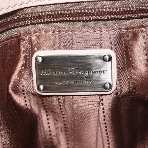 Salvatore Ferragamo Gancini Tote Bag Leather Pink Auth BA5612