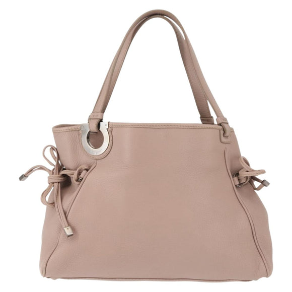Salvatore Ferragamo Gancini Tote Bag Leather Pink Auth BA5612