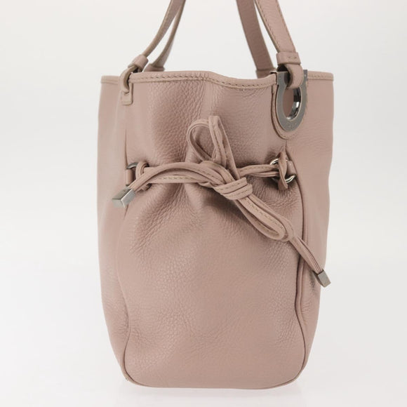 Salvatore Ferragamo Gancini Tote Bag Leather Pink Auth BA5612