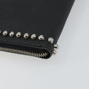 FENDI Karl Lagerfeld Clutch Bag Leather Black Silver Auth BA5613-11