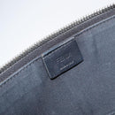 FENDI Karl Lagerfeld Clutch Bag Leather Black Silver Auth BA5613-14