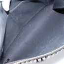 FENDI Karl Lagerfeld Clutch Bag Leather Black Silver Auth BA5613-15