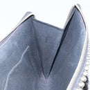 FENDI Karl Lagerfeld Clutch Bag Leather Black Silver Auth BA5613-16