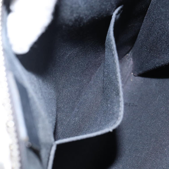 FENDI Karl Lagerfeld Clutch Bag Leather Black Silver Auth BA5613