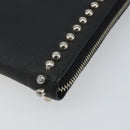 FENDI Karl Lagerfeld Clutch Bag Leather Black Silver Auth BA5613-8