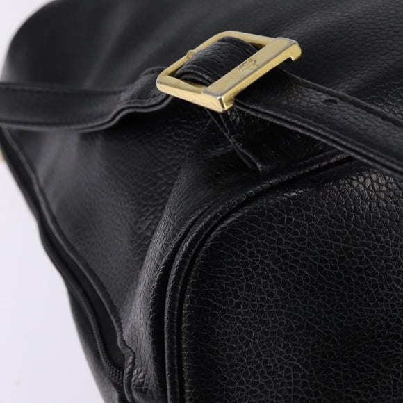 MCM Backpack Leather Black Gold Auth BA5614