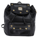 MCM Backpack Leather Black Gold Auth BA5614-13