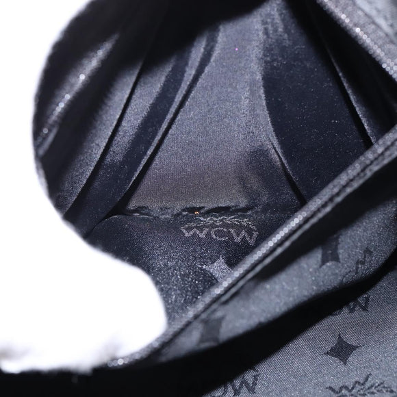 MCM Backpack Leather Black Gold Auth BA5614