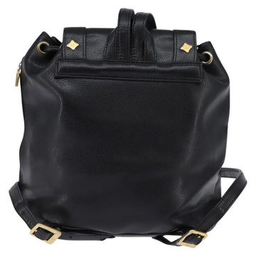 MCM Backpack Leather Black Gold Auth BA5614 - 0