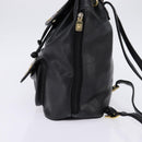 MCM Backpack Leather Black Gold Auth BA5614-3