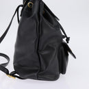 MCM Backpack Leather Black Gold Auth BA5614-4