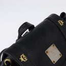 MCM Backpack Leather Black Gold Auth BA5614-6