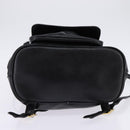 MCM Backpack Leather Black Gold Auth BA5614-5