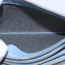 CELINE Trio Shoulder Bag Leather Light Blue Gold Auth BA5615-16