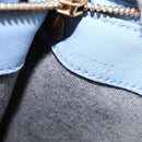 CELINE Trio Shoulder Bag Leather Light Blue Gold Auth BA5615-25