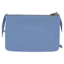 CELINE Trio Shoulder Bag Leather Light Blue Gold Auth BA5615-3