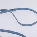 CELINE Trio Shoulder Bag Leather Light Blue Gold Auth BA5615-8