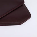 Christian Dior Chain Shoulder Bag Leather Bordeaux Gold Auth BA5616-11