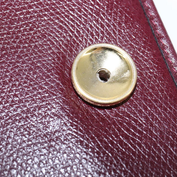 Christian Dior Chain Shoulder Bag Leather Bordeaux Gold Auth BA5616