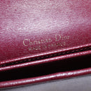 Christian Dior Chain Shoulder Bag Leather Bordeaux Gold Auth BA5616-17