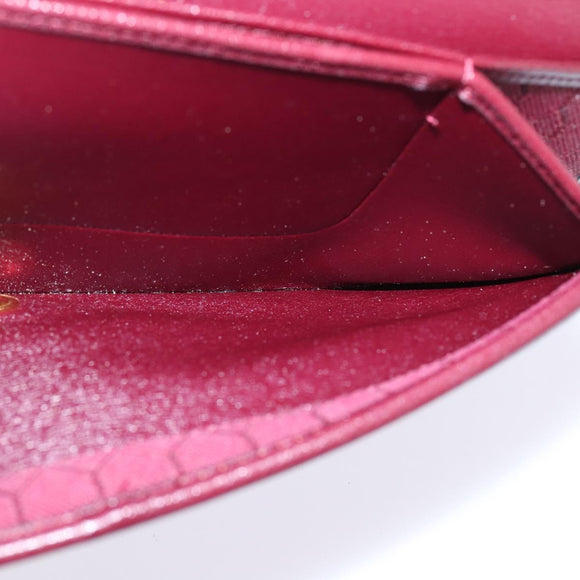 Christian Dior Chain Shoulder Bag Leather Bordeaux Gold Auth BA5616