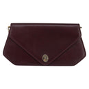 Christian Dior Chain Shoulder Bag Leather Bordeaux Gold Auth BA5616-2