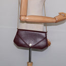 Christian Dior Chain Shoulder Bag Leather Bordeaux Gold Auth BA5616-22