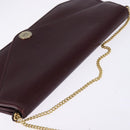 Christian Dior Chain Shoulder Bag Leather Bordeaux Gold Auth BA5616-6