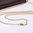Christian Dior Chain Shoulder Bag Leather Bordeaux Gold Auth BA5616-7