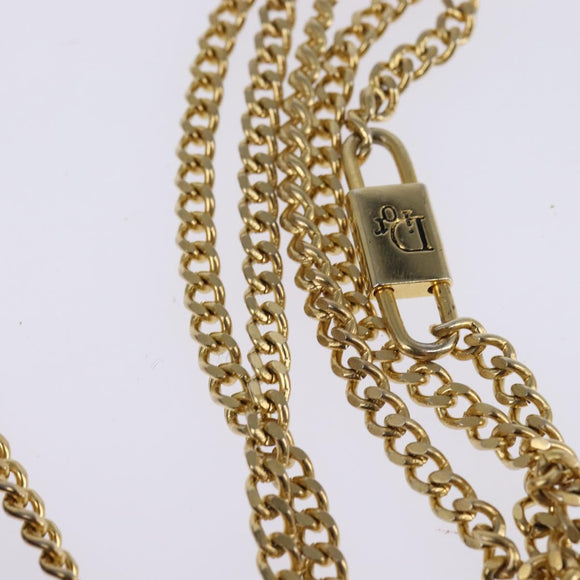 Christian Dior Chain Shoulder Bag Leather Bordeaux Gold Auth BA5616