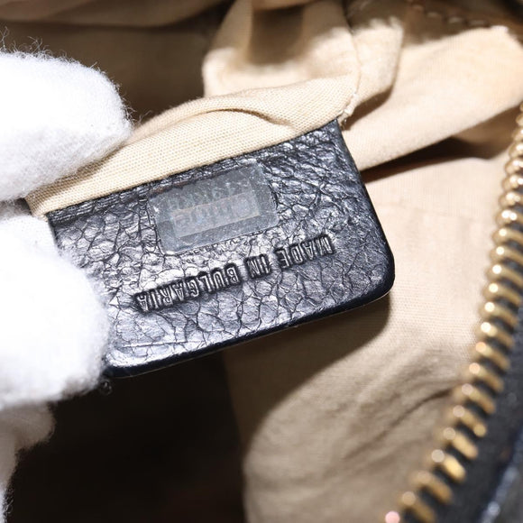 Chloe Hand Bag Leather 2way Black Gold Auth BA5617