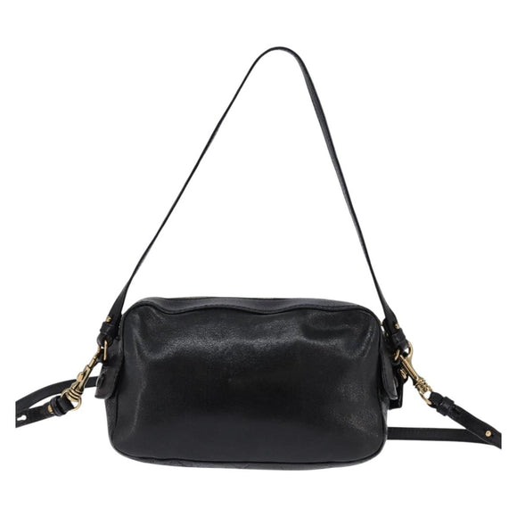 Chloe Hand Bag Leather 2way Black Gold Auth BA5617