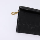 Christian Dior Honeycomb Canvas Chain Shoulder Bag Black Gold Auth BA5626-9