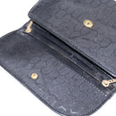 Christian Dior Honeycomb Canvas Chain Shoulder Bag Black Gold Auth BA5626-10