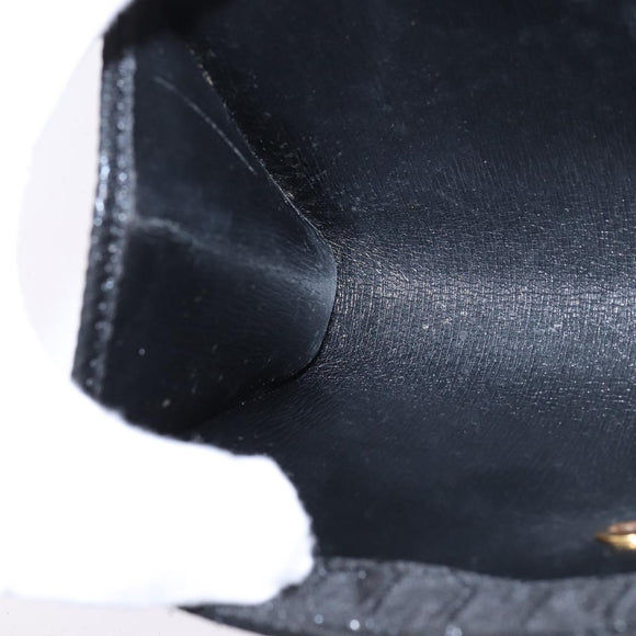 Christian Dior Honeycomb Canvas Chain Shoulder Bag Black Gold Auth BA5626