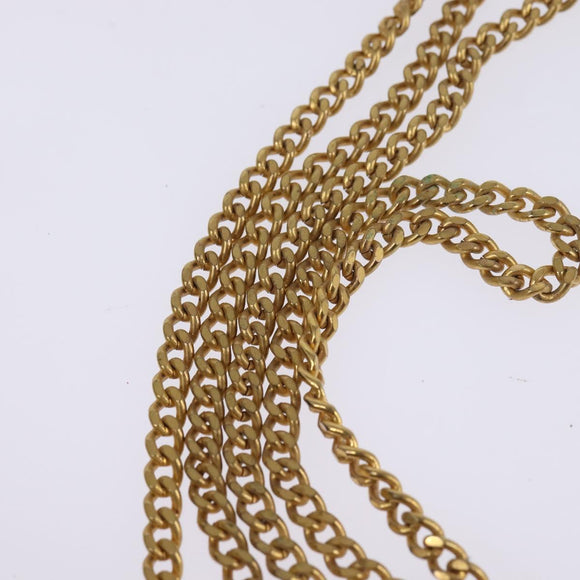 Christian Dior Honeycomb Canvas Chain Shoulder Bag Black Gold Auth BA5626