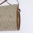 Christian Dior Honeycomb Canvas Shoulder Bag PVC Beige Gold Auth BA5627-11