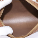 Christian Dior Honeycomb Canvas Shoulder Bag PVC Beige Gold Auth BA5627-16